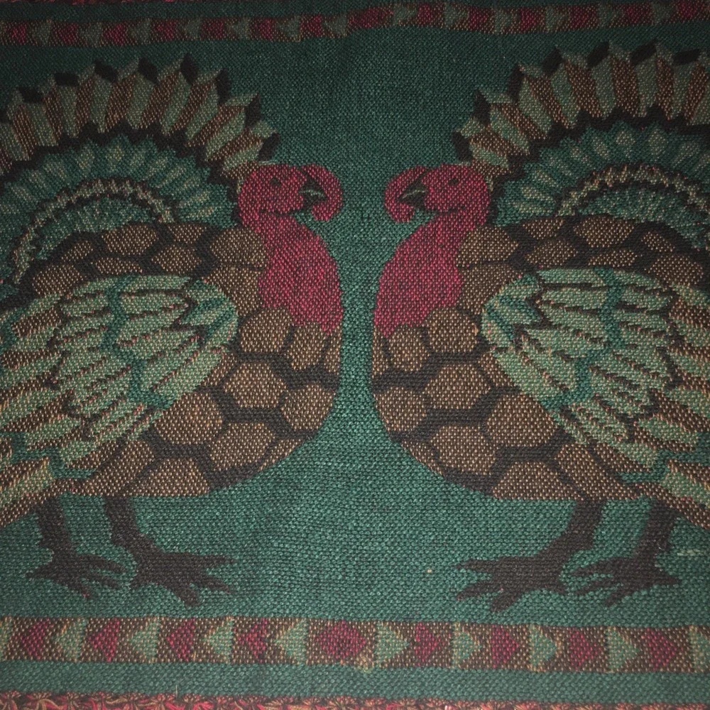 Thanksgiving Turkey Placemats Set Of 4 Tapestry Woven Primitive Style